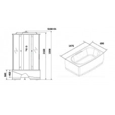 Душевая кабина Niagara Ultra NG-5150-01 (150х70х220) высокий поддон(56см),стекло тонированное,4 места