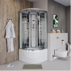 Душевая кабина Niagara Ultra NG-709-01 (100х100х220) высокий поддон(48см),стекло прозрачное с рисунком,4 места