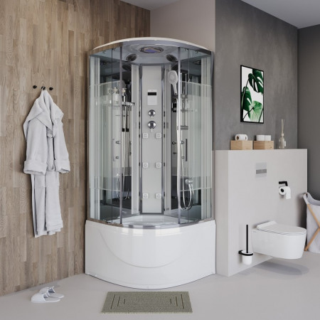 Душевая кабина Niagara Ultra NG-709-01 (100х100х220) высокий поддон(48см),стекло прозрачное с рисунком,4 места
