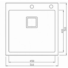 Мойка нерж. сталь Seaman Eco Marino SMB-5151SQ (вентиль-автомат) 510 x 510