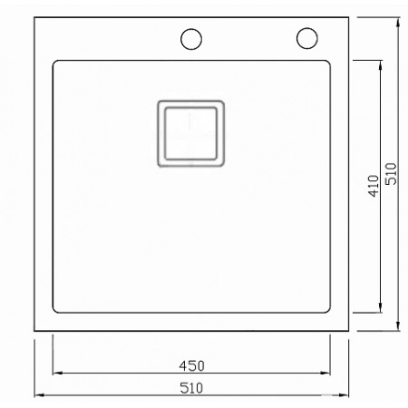 Мойка нерж. сталь Seaman Eco Marino SMB-5151SQ (вентиль-автомат) 510 x 510