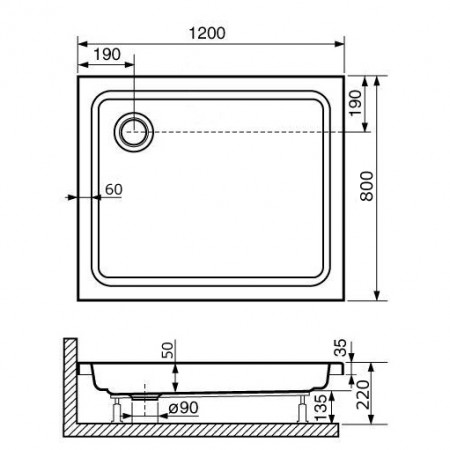 Душевой поддон прямоугольный RGW STYLE 800x1200 Душевой поддон прямоугольный RGW STYLE 800x1200
