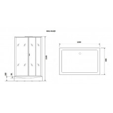Душевая кабина Niagara Premium NG-6012-01QR (120х80х210) низкий поддон(16 см),стекло прозрачное,4 места