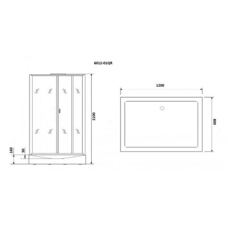 Душевая кабина Niagara Premium NG-6012-01QR (120х80х210) низкий поддон(16 см),стекло прозрачное,4 места