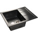Мойка мраморная Granfest QUADRO GF-Q-650L чёрная (650 х 495)
