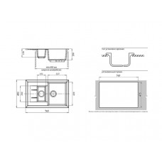 Мойка мраморная Granfest QUADRO GF-Q-775KL песочная (765 х 495)