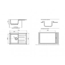 Мойка мраморная Granfest QUADRO GF-Q-780L зелёная (770 х 495)