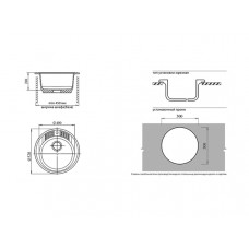 Мойка мраморная Granfest RONDO GF-R-520 графит круглая 520
