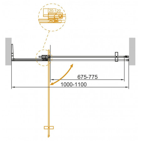 Дверь в проём Cezares SLIDER-B-1-100/110-C-NERO Дверь в проём Cezares SLIDER-B-1-100/110-C-NERO
