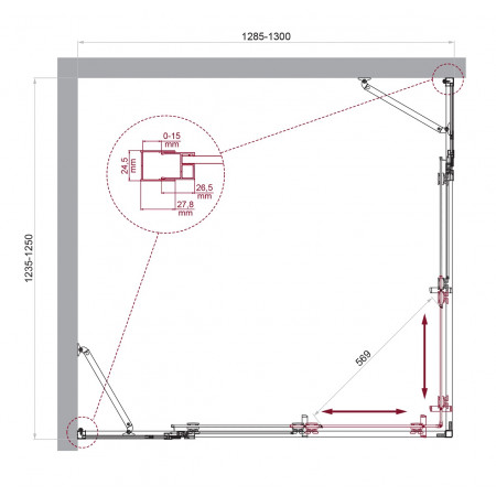 Душевой уголок LUCE-AH-22-130/125-C-Cr Душевой уголок LUCE-AH-22-130/125-C-Cr