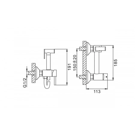 Гигиенический душ черный матовый F7503-6 Frap