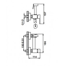 Гигиенический душ черный матовый F7504-6 Frap