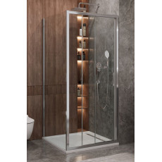 Душевой уголок Cezares MOLVENO-AHF-31-100/90-C-CR-IV, 100х90х195, профиль хром, стекло прозрачное
