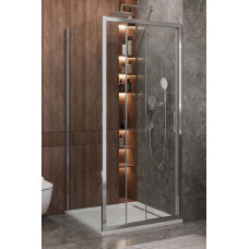 Душевой уголок Cezares MOLVENO-AHF-31-100/80-C-CR-IV, 100х80х195, профиль хром, стекло прозрачное