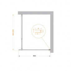 Душевая перегородка BelBagno KRAFT-L-1-80-C-Cr