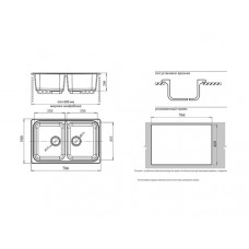 Мойка мраморная Granfest STANDART GF-S-780K топаз (786 х 500)
