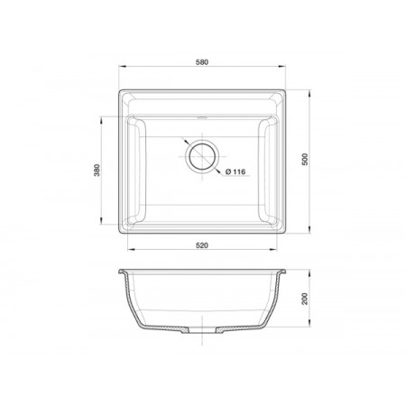 Мойка мраморная Granfest VERTEX GF-V-580 топаз (580 х 500) Мойка мраморная Granfest VERTEX GF-V-580 топаз (580 х 500)