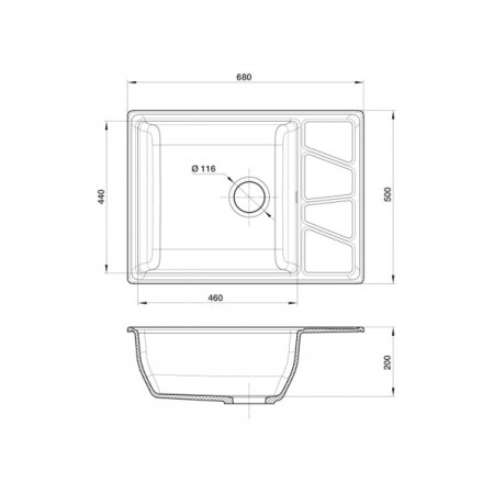 Мойка мраморная Granfest VERTEX GF-V-680L иней (680 х 500) Мойка мраморная Granfest VERTEX GF-V-680L иней (680 х 500)