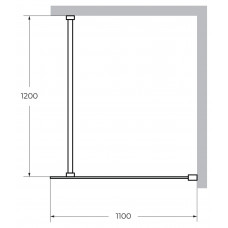 Душевая перегородка Cezares LIBERTA-L-1-110-120-GR-Cr