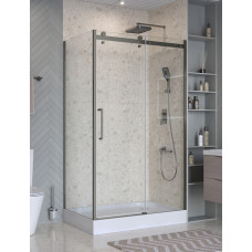 Душевой уголок BelBagno MARINO-2-AH-1-130/80-C-GM 130х80см профиль оружейная сталь, стекло прозрачное