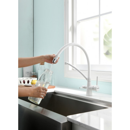 СмесительдлякухниSIEGEN,белыйматовый,Si213111-WH,Paulmark СмесительдлякухниSIEGEN,белыйматовый,Si213111-WH,Paulmark