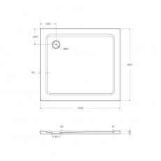 Поддон из SMC (стекловолокно) 100х90 Cezares TRAY-M-AH-100/90-35-W без сифона