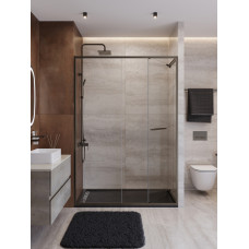 Душевая дверь Cezares LUX-B-FS-11-140-C-GM, 140х195, профиль оружейная сталь, стекло прозрачное