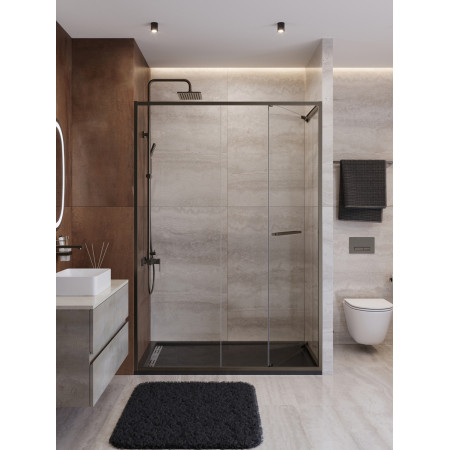 Душевая дверь Cezares LUX-B-FS-11-140-C-GM, 140х195, профиль оружейная сталь, стекло прозрачное Душевая дверь Cezares LUX-B-FS-11-140-C-GM, 140х195, профиль оружейная сталь, стекло прозрачное