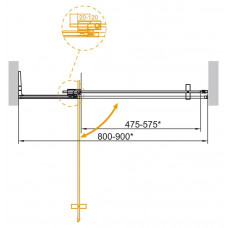 Дверь в проём Cezares SLIDER-B-1-80/90-GRIGIO-NERO