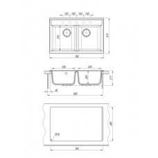 Мойка мраморная Астра 780 Терракота (780 х 510) (распродажа)
