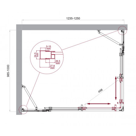 Душевой уголок LUCE-AH-22-125/100-C-Cr