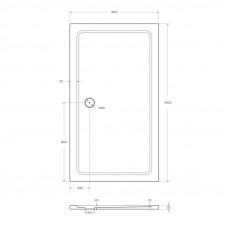 Поддон из SMC (Стекловолокно) 160х90 Cezares TRAY-M-AH-160/90-35-W без сифона