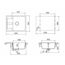 Мойка кварцевая Schock Optima 50D Cristalite 650х500 оникс