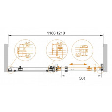 Дверь в проём Cezares STYLUS-O-M-BF-1-120-C-Cr