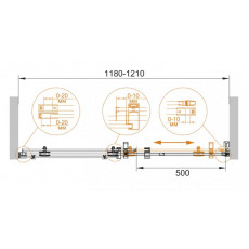 Дверь в проём Cezares STYLUS-O-M-BF-1-120-C-Cr