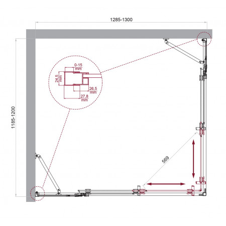 Душевой уголок LUCE-AH-22-130/120-C-Cr Душевой уголок LUCE-AH-22-130/120-C-Cr