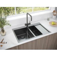 Мойка нерж. сталь KRONER 78/2SF, PM227851-GML, вороненая сталь, левая, 780х510мм, Paulmark