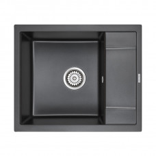 Мойка кварцевая FLUGEN 50-600, IT-GRANIT, PM216050-BL, черный , 600х500 мм, Paulmark