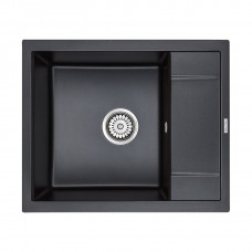 Мойка кварцевая FLUGEN 50-600, IT-GRANIT, PM216050-BLM, черный металлик, 600х500 мм, Paulmark