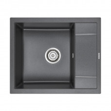 Мойка кварцевая FLUGEN 50-600, IT-GRANIT, PM216050-DG, графит, 600х500 мм, Paulmark