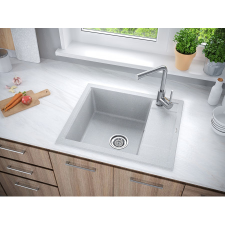 Мойка кварцевая FLUGEN 50-600, IT-GRANIT, PM216050-GR, серый, 600х500 мм, Paulmark Мойка кварцевая FLUGEN 50-600, IT-GRANIT, PM216050-GR, серый, 600х500 мм, Paulmark
