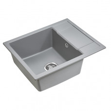 Мойка кварцевая FLUGEN 50-600, IT-GRANIT, PM216050-GRM, серый металлик, 600х500 мм, Paulmark