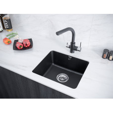 Мойка кварцевая UNTER, IT-GRANIT, PM204543-BL, черный, 455х435, подст. мон. Paulmark