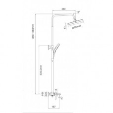 Душевая система черный матовый G2403-6 Gappo