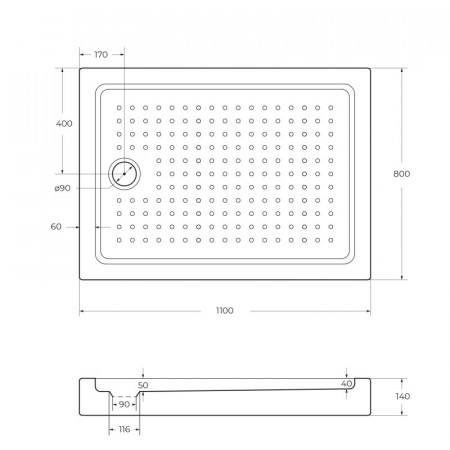 Поддон акриловый 110х80 Cezares TRAY-A-AH-110/80-15-W с сифоном Поддон акриловый 110х80 Cezares TRAY-A-AH-110/80-15-W с сифоном