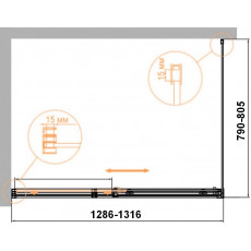 Душевой уголок Cezares DUET SOFT-M-AH-1-130/80-C-Cr
