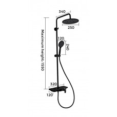 Душевая система черный матовый G2495-5 Gappo