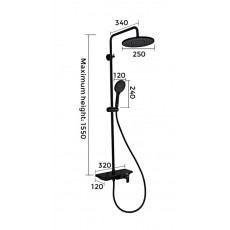 Душевая система черный матовый G2495-5 Gappo