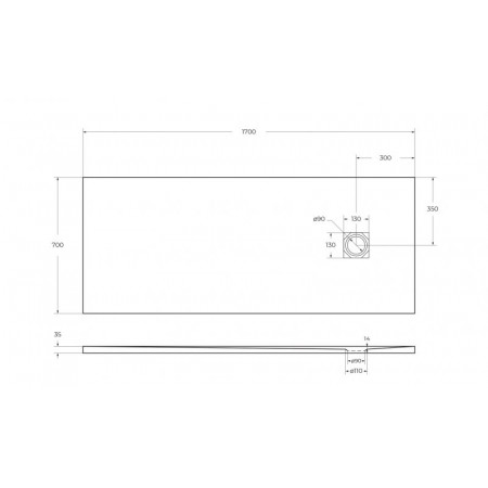 Поддон из искусственного мрамора Belbagno TRAY-MR-UNO-AH-170/70-35-W-CR Поддон из искусственного мрамора Belbagno TRAY-MR-UNO-AH-170/70-35-W-CR