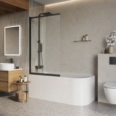 Шторка на ванну BelBagno LUCE-VF-11-100/145-C-NERO